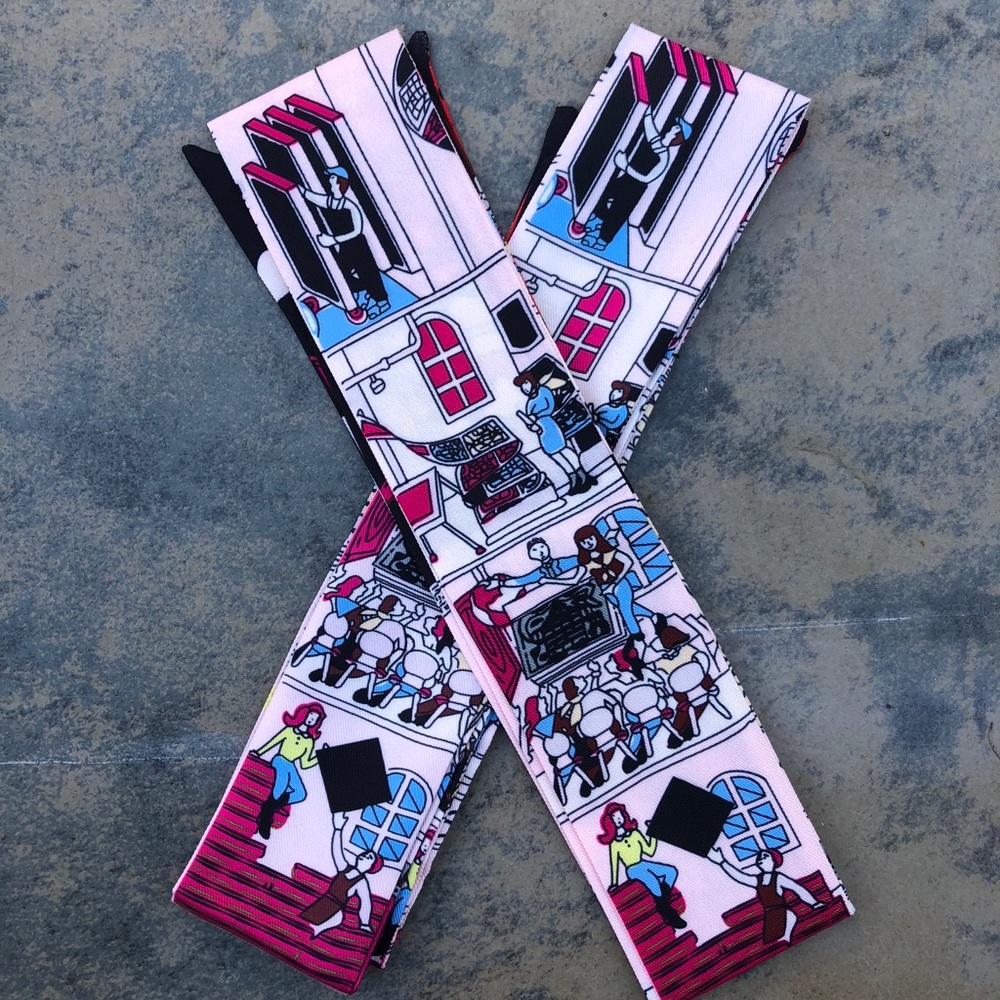 2pc Multi Use Silk Scarf Wrap Handbag Twilly